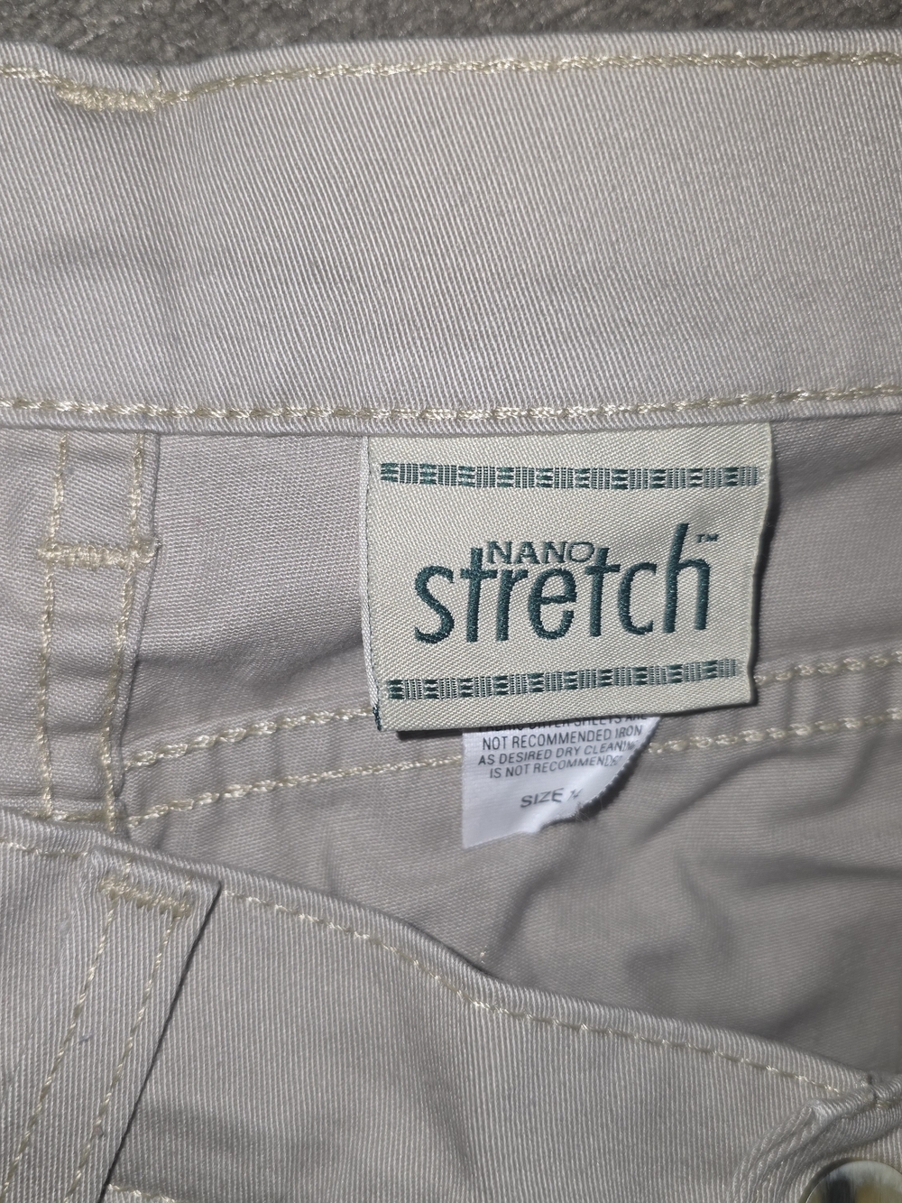 Women's Light Beige Casual Pants with Button Accent Size 14 - Picture 6 of 6